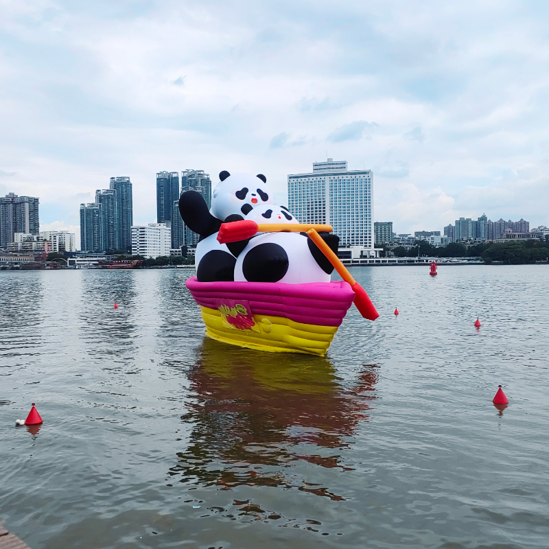 The floating panda at White Swan Pond, Guangzhou
